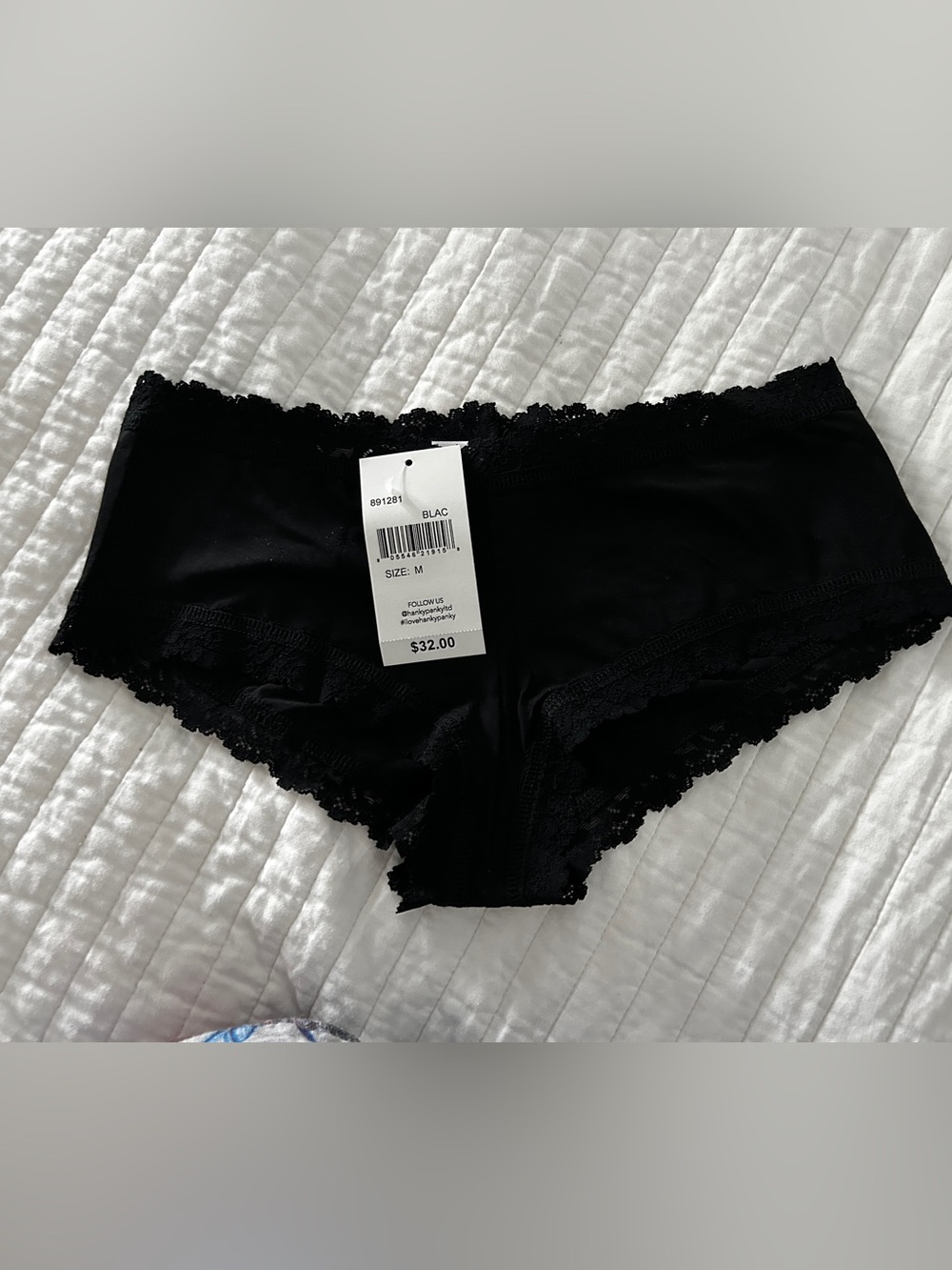 Hanky Panky Black Lace Boyshort Panty